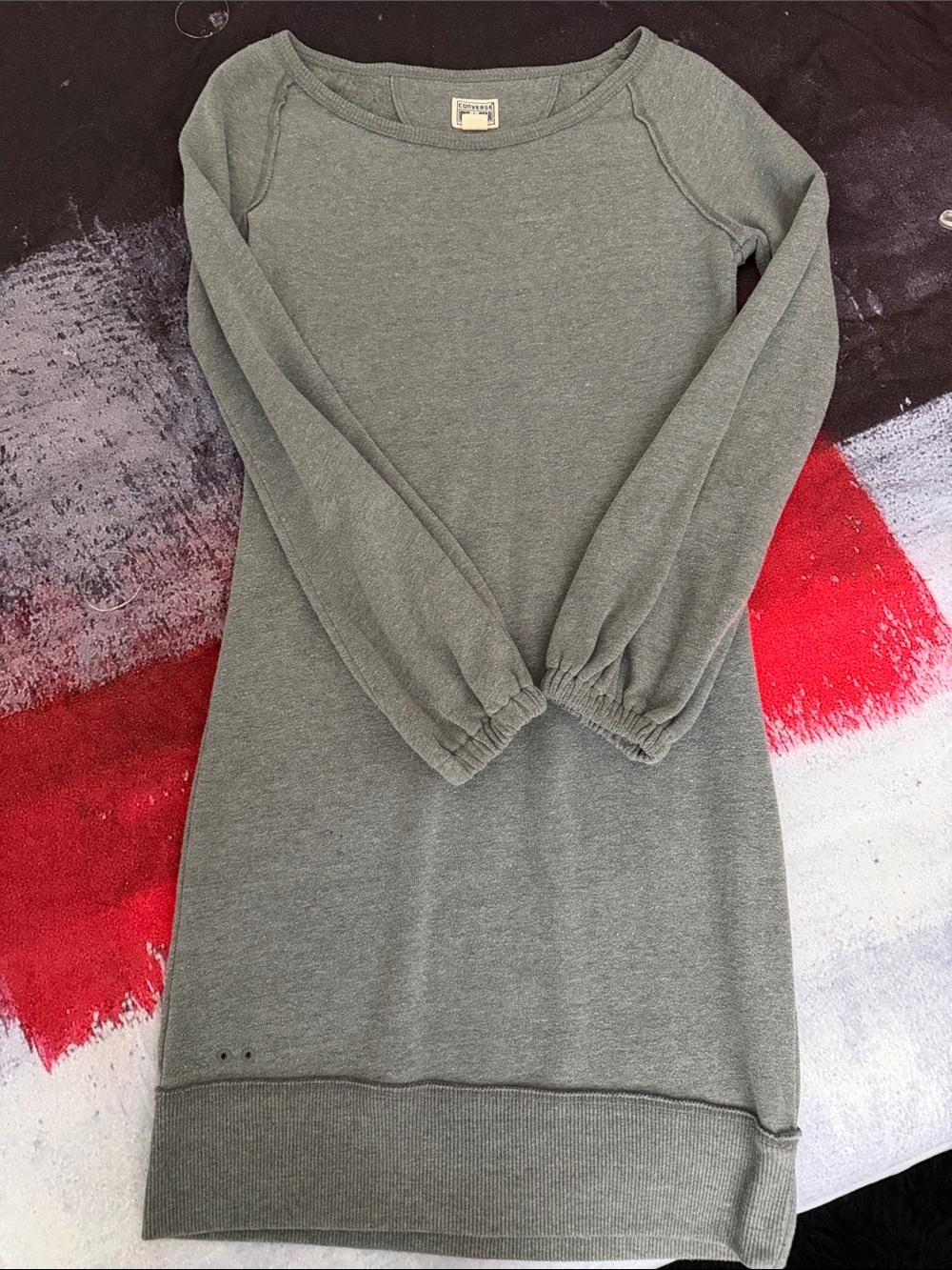 Converse Heather Gray Long-Sleeve Sweatshirt Dress